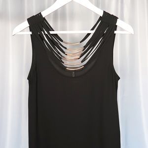 BCBG Max Azria Black & Gold Decorative Top